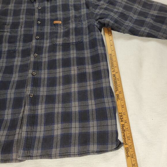 Wolverine Shirt Jacket Mens Sz L Black Flannel Fleece Lined Shacket Gorpcore Y2k - Picture 15 of 16